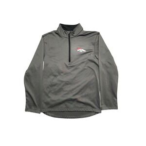 Majestic Therma Base Denver Broncos Quarter Zip Pullover Mens Size S/P Gray‎
